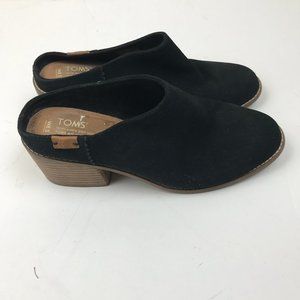 Tom's Black Suede Leila Mule Size 8.5